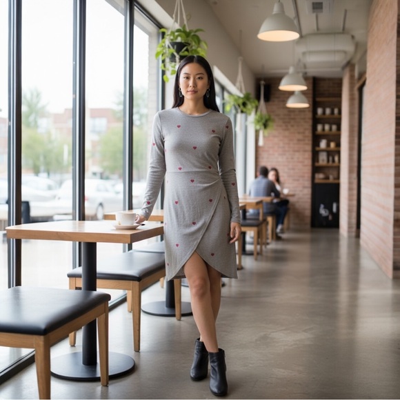 ❤️Heart Patterned GRAY Dress❤️ - Picture 1 of 3